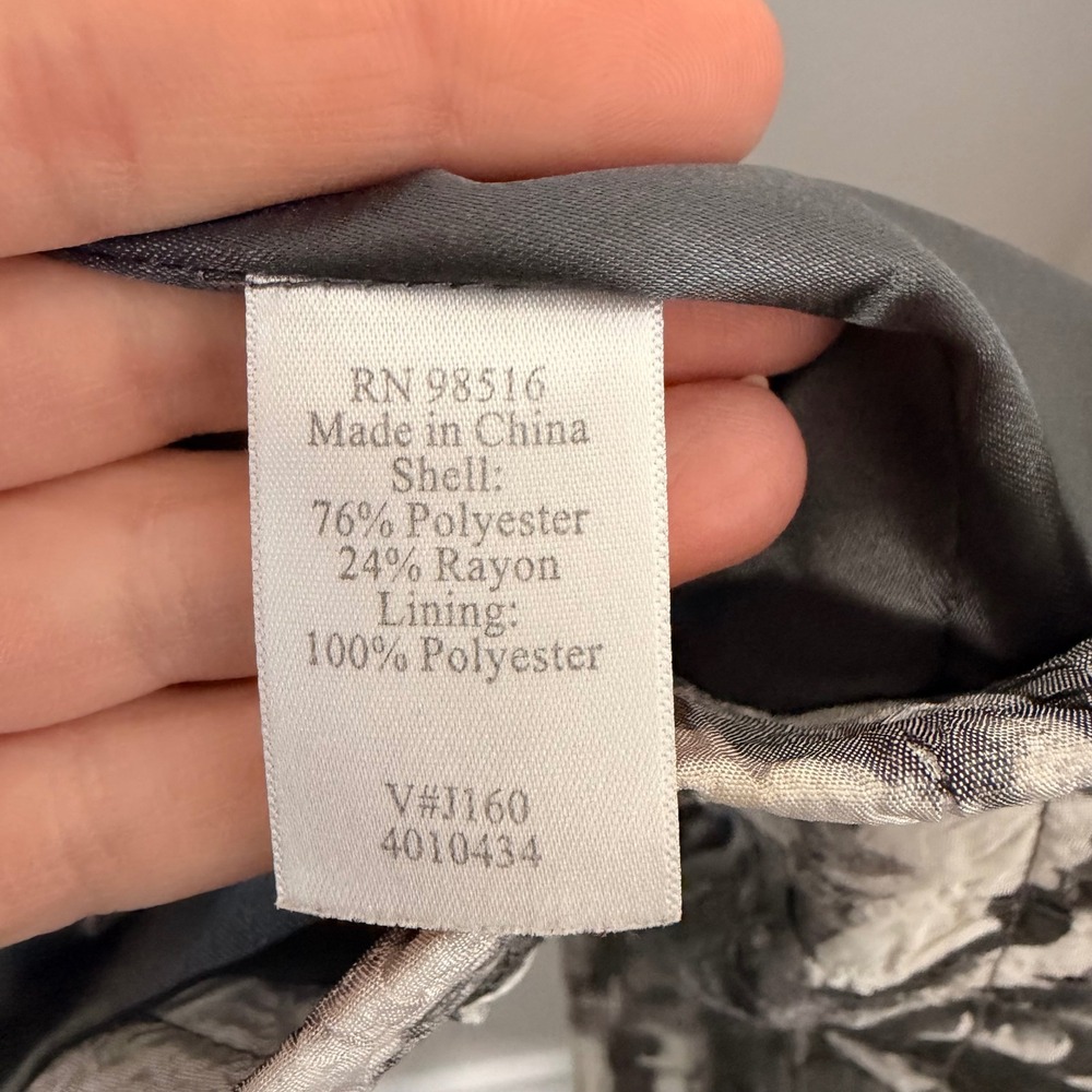 Coldwater Creek Crushed Satin Open Front Blazer Boxy Jacket Textured Lined 1X - Picture 5 of 15